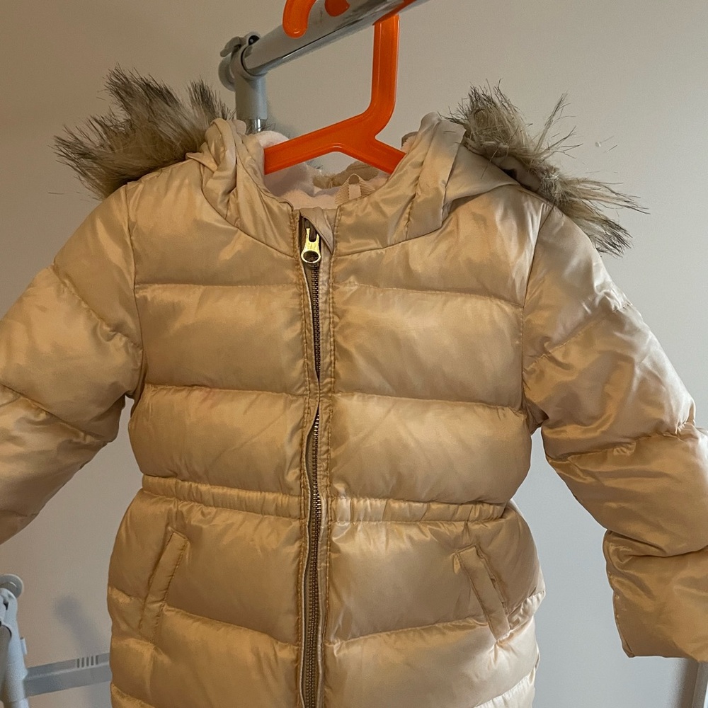Baby Gap Cream Winter Puffer Coat - 2year old